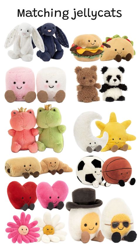 Save, comment or like if u enjoyed and want to match with someone u love! #love #jellycats #jellycat #bestie #bestfriend #friend #lovedone #matching #cute #fluffy #memories #gifts #birthdays Things To Do W Friends, Cute Stuffies, Matching Friend, Jellycat Stuffed Animals, Best Friend Match, Jelly Cat, Kawaii Crochet, Birthday Gifts For Best Friend, Birthday Wishlist