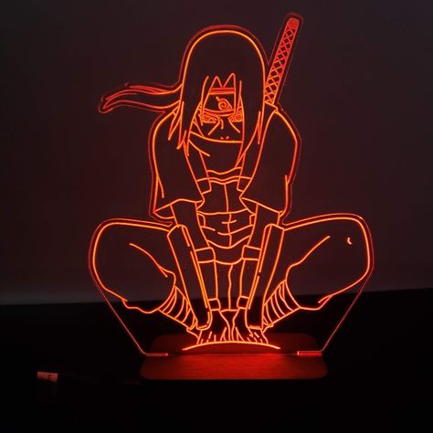 Somos de Argentina, hacemos envíos a todo el pais Naruto Merch, Room Ideas Dark, Uchiha Itachi, 3d Lamp, Laser Art, Anime Canvas Art, Anime Decor, Anime Room, Anime Crafts