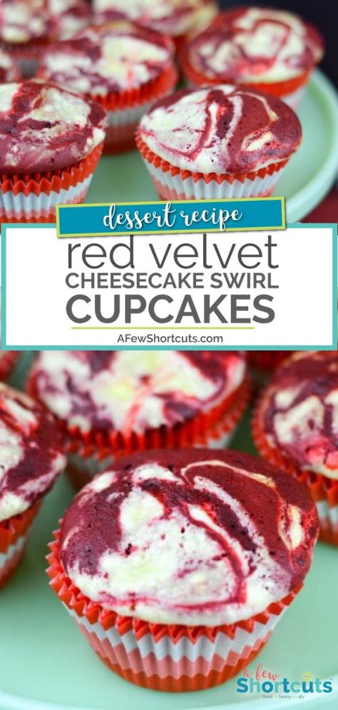 Red Velvet Cheesecake Swirl Cupcakes Red Velvet Cheesecake Cupcakes, Red Velvet Cheesecake Brownies, Dessert Cheesecake, Swirl Cupcakes, Velvet Cheesecake, Velvet Cake Recipes, The Cheesecake Factory, Red Velvet Cake Mix, Red Velvet Cheesecake