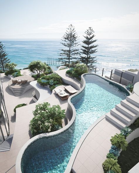 Glasshouse — bureau^proberts Beach Resort Design, Outside Pool, Burleigh Heads, Stock Tank Pool, Natural Swimming Pools, Pool Installation, Resort Design, The Local Project, Pool Decor