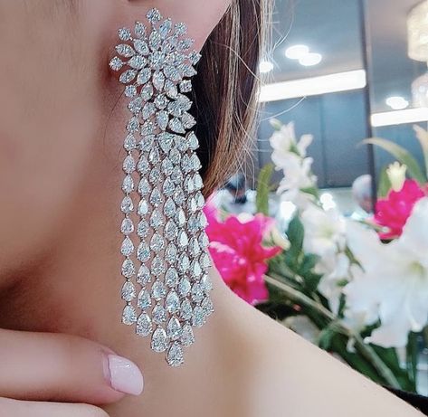 Begani Jewels, Raining Diamonds, White Diamond Earrings, It's Raining, Pear Shaped Diamond, Chandelier Earrings, White Diamond, Pear Shaped, This Weekend