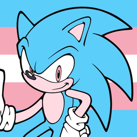 Aggressive Sonic Pride Flags, Sonic Pride Icons, Omnisexual Pfp, Trans Sonic, Trans Sonic Fanart, Trans Pride Icons, Cat With Trans Flag, Trans Flag, Sonic 3