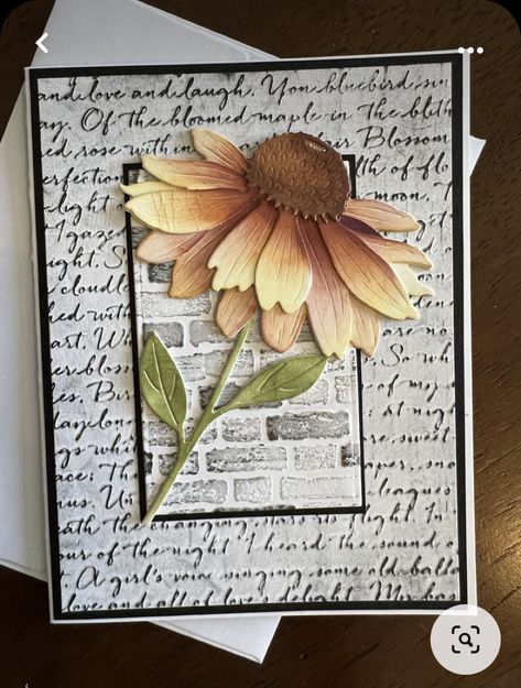 Coneflower Cards Handmade, Cone Flower Cards, Cheerful Daisies Stampin Up Cards, Sunflower Cards Handmade, Cheerful Daisy, Cheerful Daisies, Flower Dies, Cone Flowers, Sunflower Cards