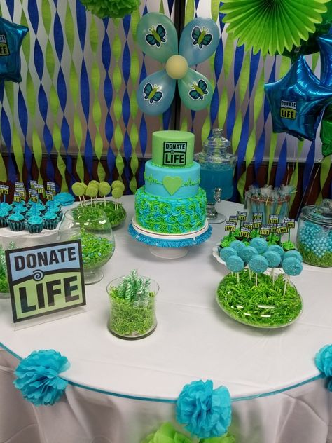 Donate Life Party Table Organ Donor Quotes, Living Kidney Donor, Healthy Kidney Diet, Kidney Donation, Organ Donation Awareness, Welcome Home Parties, Kidney Donor, Lung Transplant, Donate Life