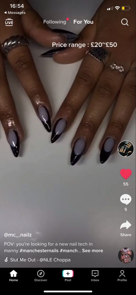 Cloudy White Nails, Nail Tech, White Nails, Nails, White, Black