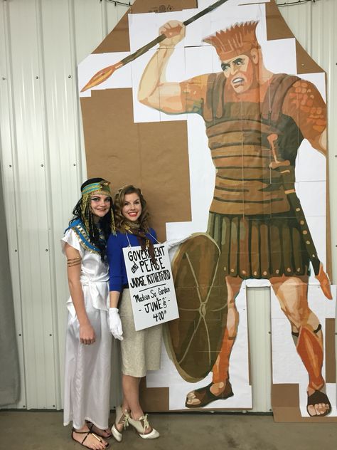 Life size Goliath(bible costumes) Diy Goliath Costume, David And Goliath Decorations, Bible Costumes, Office Olympics, Live Nativity, Sunday School Crafts For Kids, Bible Study Help, Team Party, Bible School Crafts