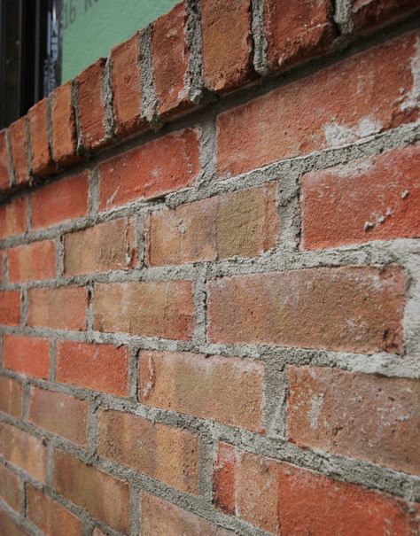 How to Make New Brick Look Old How To Age Brick, How To Make Brick Look Old, Playroom Green, Plank And Pillow, Reno House, Fireplace Brick, Brick Mason, Older Homes, Interior Brick