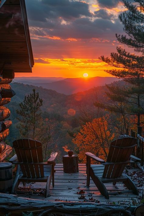 Mountains In Autumn, House In The Mountains Aesthetic, Peaceful Nature Photos, Mountain House Aesthetic, Mountain Sunset Aesthetic, Zepeto Background Aesthetic Beach, Mountain Cabin Aesthetic, Cabin By Lake, Cabin Sunset