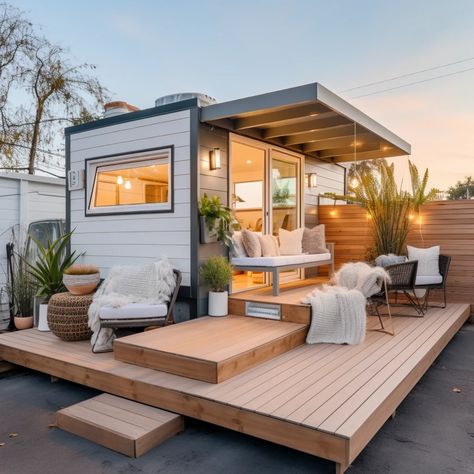 Contemporary Tiny House, Backyard Workshop, House Share, Popup Shop, Cottage Bungalow, Grey Patio, Cool Room Designs, Best Tiny House, Tiny House Inspiration