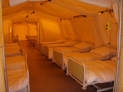 #Traubetent inflatable rapid deployment tent in use as a field hospital for emergency responders Emergency Tent, Survival Tent, Field Hospital, Army Tent, Army Nurse, Shelter Tent, Emergency Shelter, Survival Shelter, Hospital Bed