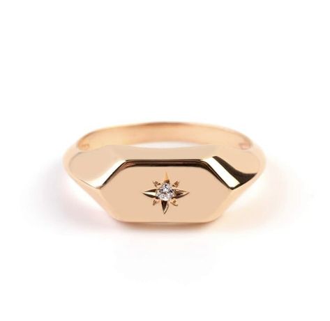 Elegant jewel box DUTY-FREE Women Large Hexagon signet ring in solid Gold 9k,14k,18k with compass diamond, Hexagon diamond chevalier ring, Anniversary gift, RN372 Hexagon Diamond, Summer 24, Jewel Box, Handmade Products, Signet Ring, Compass, Anniversary Gift, Solid Gold, Anniversary Gifts