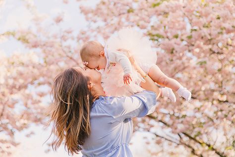 Cherry Blossom Baby Photoshoot, Orchard Pictures, Seattle Photoshoot, Photoshoot Park, Blossom Photoshoot, Spring Family Pictures, Summer Family Pictures, Almond Blossoms, Mommy And Me Photo Shoot