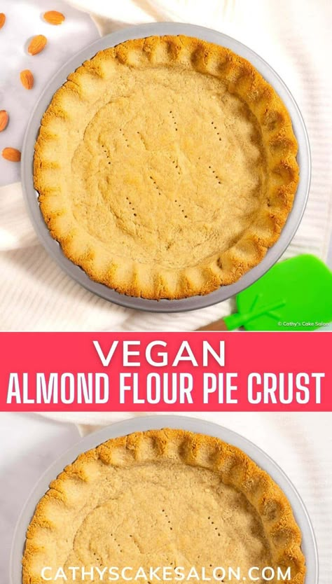 Almond Flour Vegan Pie Crust Recipe – Quick, Deliciously Flaky Crust for Plant-Based Pies Almond Flour Pie Crust Recipe, Paleo Pie Crust Recipe, Pie Crust Vegan, Wfpb Snacks, Keto Chocolate Pie, Keto Meringue, Curd Pie, Healthy Pie Crust, Paleo Pie Crust