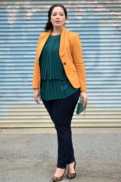 Tanesha Awasthi, Darling Magazine, Primrose Yellow, Look Plus Size, Yellow Blazer, Leopard Fashion, Mode Casual, Moda Plus Size, Curvy Girl Fashion