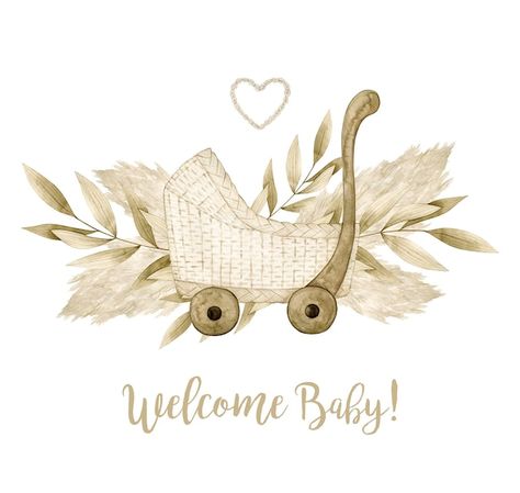 Welcome Baby Girl, Welcome New Baby, Watercolour Cards, Girl Background, Vintage Baby Girl, Baby Box, Photo Vintage, Baby Card, Welcome Baby