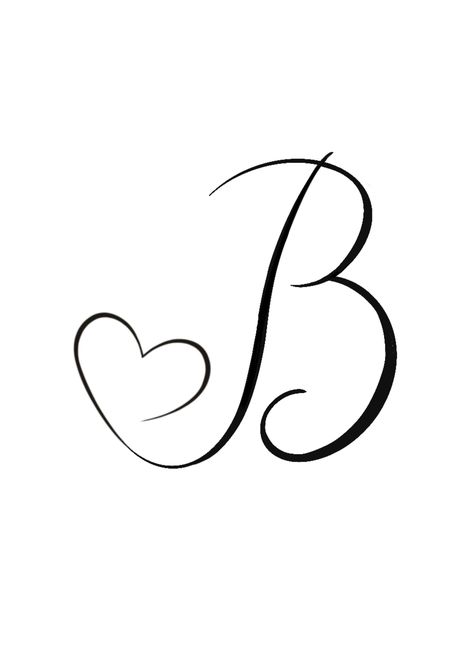 Initial B Tattoo Ideas, Initial T Tattoo, Small B Tattoo, Z Initial Tattoo, Initial B Tattoo, Cursive B Tattoo, B Tattoo Letter Initial, Tattoo Letter B, B Letter Tattoo