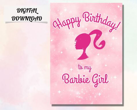 barbie happy birthday card barbie birthday card happy birthday to my barbie girl digital download barbie birthday card printable Barbie Birthday Cards Diy, Barbie Card Ideas, Happy Birthday Barbie, Barbie Birthday Card, Barbie Happy Birthday, Barbie Birthday Wishes, Barbie Cards Birthday, Birthday Captions, Funny Happy Birthday