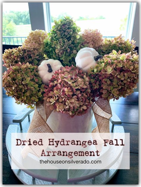 Fall Hydrangea Arrangements, Dried Hydrangeas Centerpiece, Dry Hydrangea Arrangements, Hydrangea Arrangements Wedding, Burlap Ribbon Wreaths, Fall Hydrangea, Hydrangea Centerpiece, Hydrangea Arrangements, Dried Hydrangeas