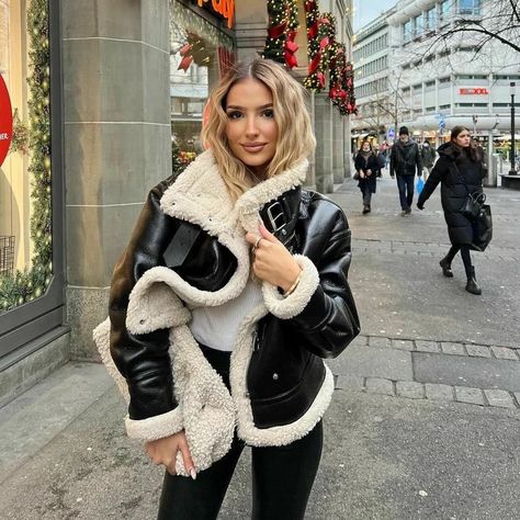 Faux fur coat outfit