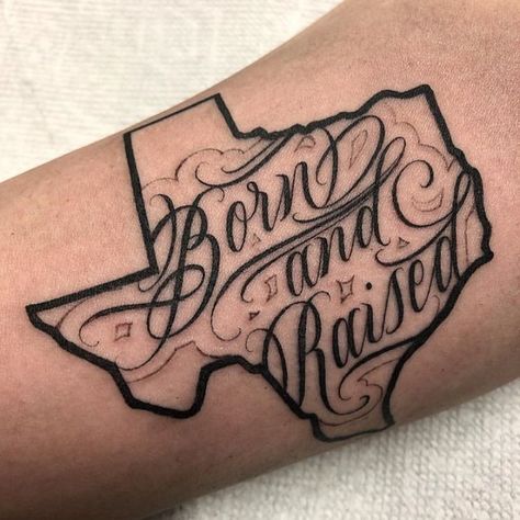 731 Likes, 8 Comments - TEXAS INKED MAGAZINE (@texasinkedmagazine) on Instagram: “Born and raised. @thirdwun  #letters #lettering #customlettering #tattooletters #letterstattoo…” Born And Raised Tattoo, Texas Tattoos Women, Letter S Tattoo, Texas Tattoos, Cross Tattoos For Women, Daily Makeup Routine, Chicano Tattoo, Tattoo Lettering Fonts, Tattoos Women