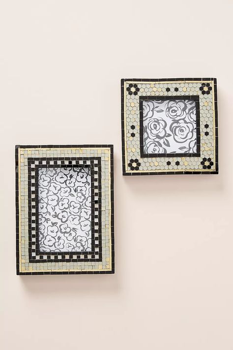 Bistro Tile Frame | Anthropologie Bistro Tile, Tile Frame, Sidewalk Cafe, Bathroom Accents, Picture Frame Decor, Black Frames, Indoor Outdoor Pillows, Studio Mcgee, Engineered Hardwood