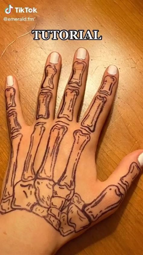 Hand Tutorial, Tattoo Tutorial, Hand Doodles, Skeleton Hand Tattoo, Skeleton Hand, Skeleton Hands, Hand Tattoo, Hand Tattoos, Drawing Ideas