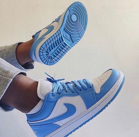 SneakersFromFrance.com on Instagram: “Air Jordan 1 Low UNC WMNS 💙 • available on sneakersfromfrance.com • Worldwide shipping ✈️” Dr Shoes, Basket Style, Top Basketball Shoes, Jordan Shoes Girls, All Nike Shoes, Nike Shoes Jordans, Nike Air Shoes, Cute Nike Shoes, Fresh Shoes