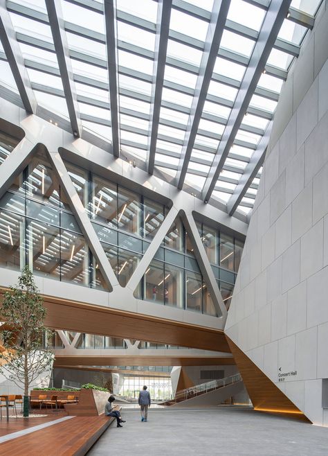 DS+R's Tianjin Juilliard School Pays Tribute to Its New York Counterpart Juilliard School, Large Foyer, Wood Cladding, Glass Facades, Tianjin, Design Research, Architect Design, Public Space, Space Design