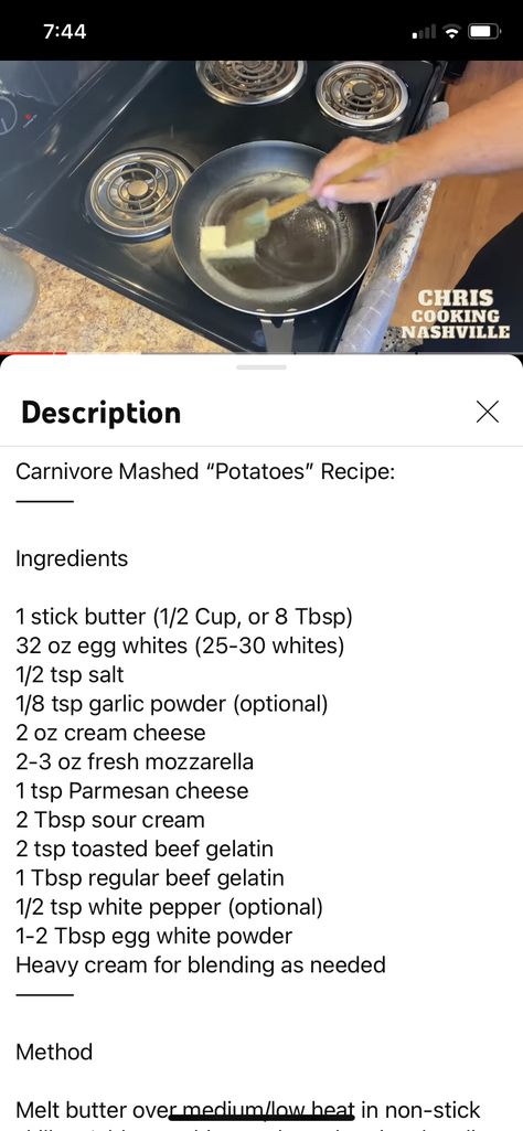 Carnivore Mashed Potatoes Recipe, Carnivore Mashed Potatoes, Carnivore Sides, Carnivore Bread, Carnivore Lifestyle, Keto Basics, Caveman Diet Recipes, Carnivore Keto, Fun Meals