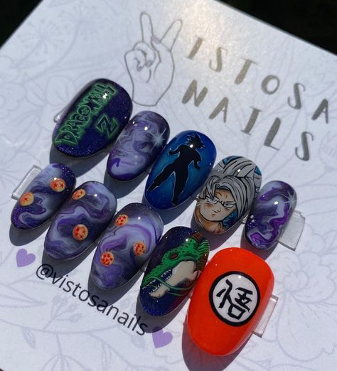 The final result of a Dragon Ball Z custom press-on nail set with a brief look into the creative process. 🧡 Ordering update 🧡 I’m so excited to announce I got a PO Box here in Pennsylvania and can start taking orders again! If you’re a new client, purchasing a sizing kit is mandatory to start your custom press-on nail journey. If you have any questions before ordering, let me know. I’m happy to help! 😊 If you already have your sizing kit, let’s get started with your uniquely made nails!... Dragon Ball Z Nail Art, Dbz Nails, Dragon Ball Nails, Dragon Ball Z Nails, Nail Journey, Dragon Nails, Set Ideas, The Creative Process, A Dragon