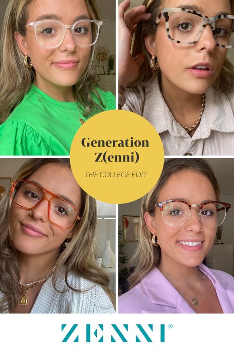 This week we’ve handed over the blog to Zenni intern and optometry student Savanah, who’s sharing what's trending with Gen Z(enni) 🤩 Check out the 5 Trending Summer Frames You’ll Wear Through Fall: https://bit.ly/3lIKGcF Gen Z Glasses, Zenni Optical Glasses Woman, Zenni Glasses, Optometry Student, Zenni Optical Glasses, Optical Glasses Women, Glasses Inspo, Eyewear Inspiration, Oversized Glasses