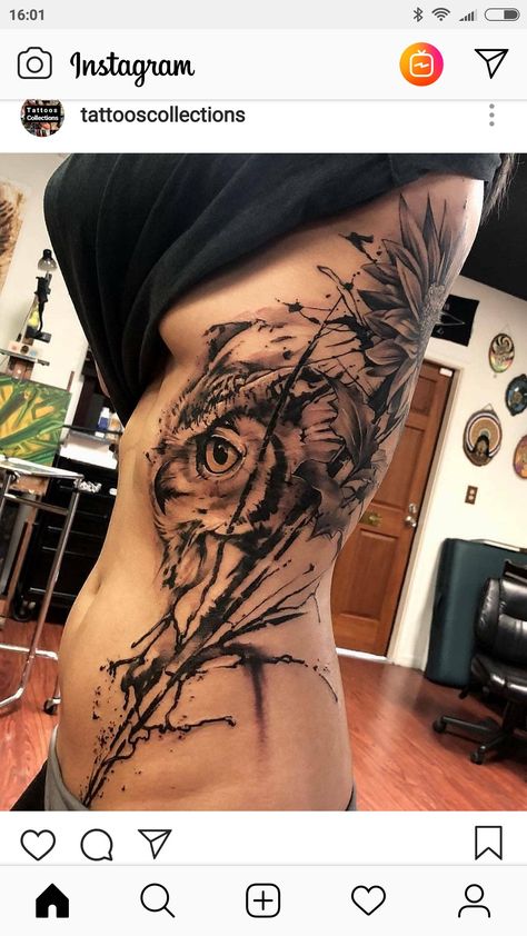 Realistic Owl Tattoo For Women, Realistic Owl Tattoo, Owl Tattoo Sleeve, Owl Tattoo Drawings, Stomach Tattoos Women, Wolf Tattoo Sleeve, Filmy Vintage, Owl Tattoo Design, Tattoo Now