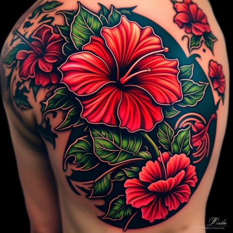 Hawaiian Tattoo Sleeve Woman, Hawaiian Flower Tattoos, Tatoo Styles, Arm Sleeve Tattoos For Women, Small Matching Tattoos, Create A Tattoo, Hibiscus Tattoo, Mom Tattoo Designs, Floral Tattoos