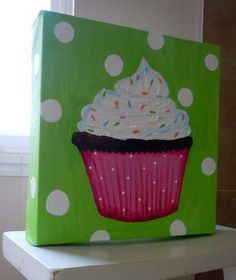 1000+ ideas about Canvas Painting Kids on Pinterest | Canvases ... Cupcake Painting, Kids Canvas Painting, Kids Painting Party, Kids Canvas Art, Cupcake Drawing, Painting Canvases, Kids Canvas, Wow Art, Beginner Painting