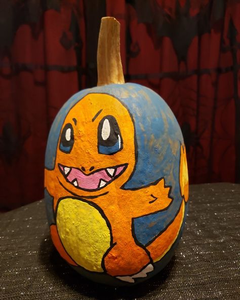 Charmander Pumpkin Painting, Charizard Pumpkin, Charmander Pumpkin, Diy Pumpkins Painting, Pumpkins Painting, Pumpkin Paint, Diy Pumpkins, Pumpkin Pictures, Pumpkin Painting