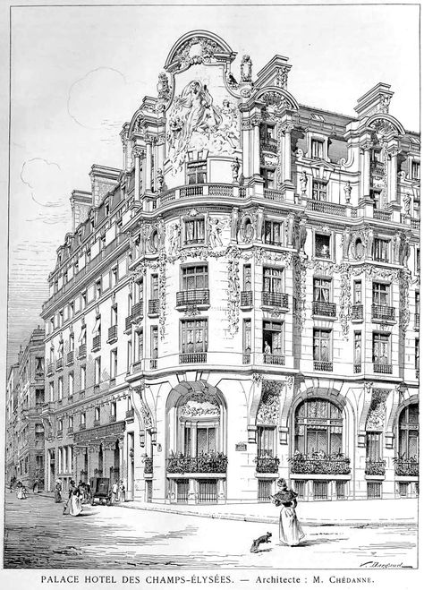 ARCHI/MAPS — The Palace Hotel des Champs-Elysees, Paris Building Sketches Architecture, Buildings Sketch Architecture, Architecture Mapping, Perspective Drawing Architecture, Building Sketch, Neoclassical Architecture, Building Drawing, Architecture Sketchbook, Architecture Design Sketch