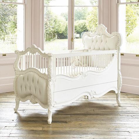 Cot bed BESPOKE IN STOCK 'Castello' Rococo French | Etsy Cot Bed Mattress, Baby Furniture Sets, Girl Nursery Room, French Style Furniture, Cot Bed, Baby Cot, Baby Room Design, Baby Bedding Sets, Nursery Furniture Sets