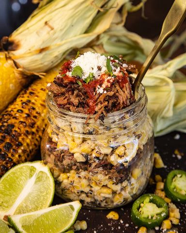 Corn Elote Recipe, Brisket Side Dishes, Mexican Food Recipes Beef, Corn In A Cup, Meat Church, Elote Recipe, Weekend Snacks, Mexican Pulled Pork, Braised Brisket