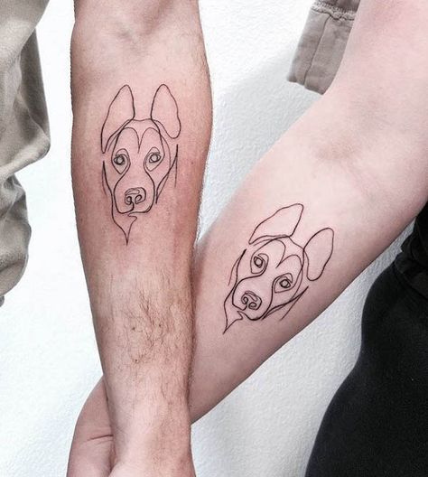 92 Matching Couple Tattoos With Meaning 2023 - Our Mindful Life Cute Dog Tattoos, Couple Tattoos With Meaning, Unique Couple Tattoos, Skull Couple Tattoo, Nose Tattoo, Love Wrist Tattoo, Cat And Dog Tattoo, Poodle Tattoo, Infinity Couple Tattoos