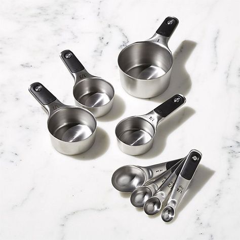 The Best Measuring Cups and Spoons to Buy Now Copper Measuring Cups, Dry Measuring Cups, Stainless Steel Measuring Cups, Kitchenaid Artisan, Baking Equipment, Measuring Cups And Spoons, Measuring Cups Set, Spoons Set, Stainless Steel Bowls