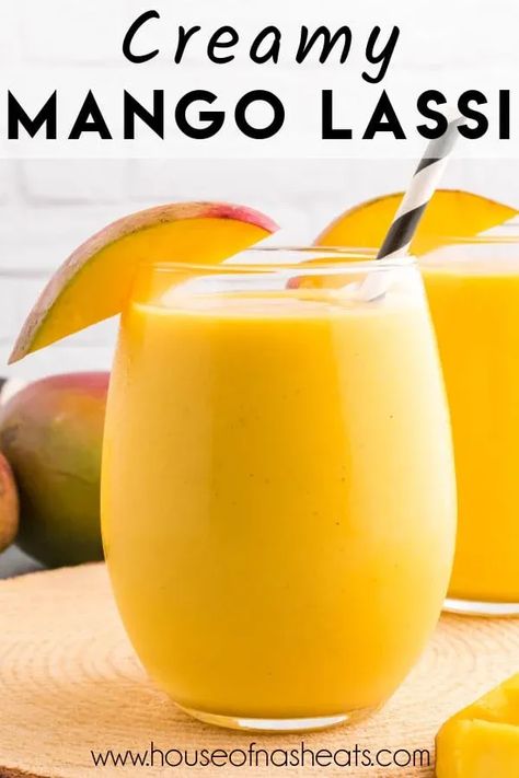 This delicious Mango Lassi recipe makes a refreshing drink with simple ingredients in just 10 minutes, perfect for hot summer days! With a blend of yogurt, sweet mangoes, fresh mango juice, honey, cardamom, vanilla, and ice, this tropical beverage is packed with delicious fruity flavor! | mango lassi recipe easy | mango lassi recipe indian | mango lassi smoothie | mango lassi recipe frozen mango | mango lassi recipe healthy Best Mango Lassi Recipe, Homemade Punch, Mango Lassi Recipe, Strawberry Lassi, Mango Lassi Recipes, Lassi Recipe, Almond Milk Yogurt, Lassi Recipes, Mango Drinks