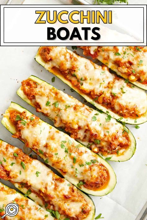 Zucchini Boats Zucchini Supper Ideas, Vegetarian Zucchini Recipes Dinners, Zucchini Recipes Boats, Zucchini Turkey Boats, Zucchini Boats Baking Recipes, Zucchini Main Dishes, One Zucchini Recipe, Baked Stuffed Zucchini Boats, Stuff Zucchini Recipes