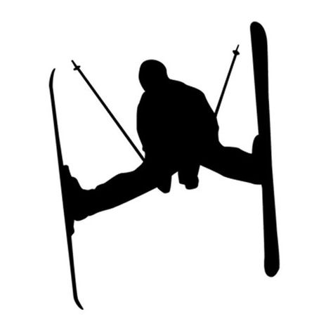 Skiing Silhouette, Ski Bums, Winter Designs, Winter Design, Extreme Sports, Car Window, Rum, Skiing, Vinyl Sticker