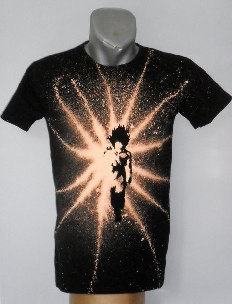 Real Magic. Never same. Always different. Homemade. Own designed. Unique. Bleached. T-shirt. Son Gohan, Dragon Ball, Sayajin, Anime, Manga Son Gohan, Real Magic, Mesh Top, Dragon Ball, T-shirt, Anime, Women's Top, T Shirt