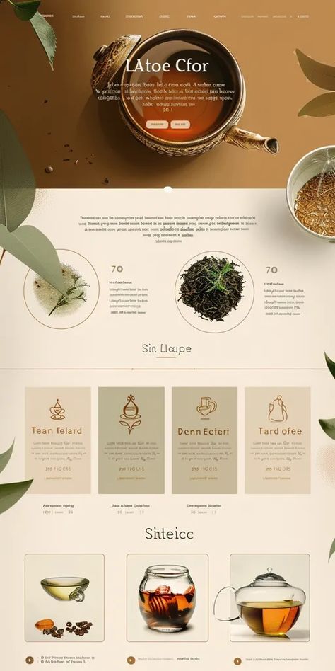 ->> more details in ai-img-gen.com Tea Website Design, Tea Presentation, Catering Menu Design, Organic Tea Brands, Desain Ux, Brown Color Scheme, Cookies Aesthetic, Tea Poster, Ux Design Principles