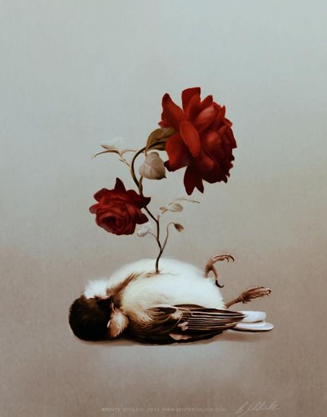 Dead Bird, Surealism Art, English Writers, Fashion Illustration Collage, Art Tools Drawing, Grunge Art, Acrylic Oil Painting, Arte Pop, Heart Art