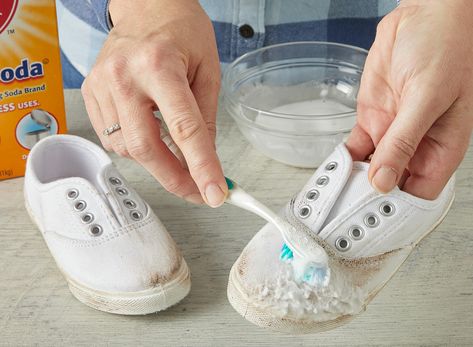 Here's Exactly How to Clean White Shoes (No Matter the Material) How To Clean White Mesh Shoes, How To Clean White Cloth Shoes, How To Clean White Fabric Sneakers, Diy Clean White Shoes, How To Clean Cheer Shoes, How To Whiten Tennis Shoes, How To Clean White Fabric Shoes, How To Whiten Shoes Sneakers, Clean White Mesh Sneakers