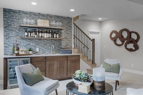 18 Finished Basements You Won’t Want to Leave | Build Beautiful Finished Walkout Basement Ideas, Coastal Basement Ideas, Walkout Basement Ideas, Gym Basement, Home Gym Basement, House Basement, Basement Designs, Garage Bathroom, Basement Furniture