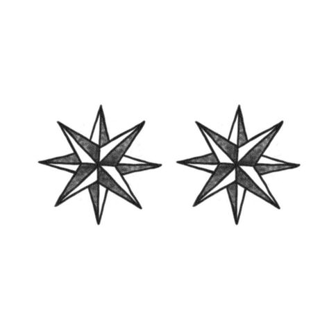 Eight-Point Star Tattoo (Set of 2) - Russian Criminal Tattoo / Eight Point Star Temporary Tattoo / Russian Star Temporary Tattoo / Thief Star Tattoos On Chest, Russian Prison Tattoos, Tattoo Mafia, Star Tattoo Meaning, 8 Point Star, Tato Dengan Makna, Russian Tattoo, Eight Pointed Star, Tattoo Minimal