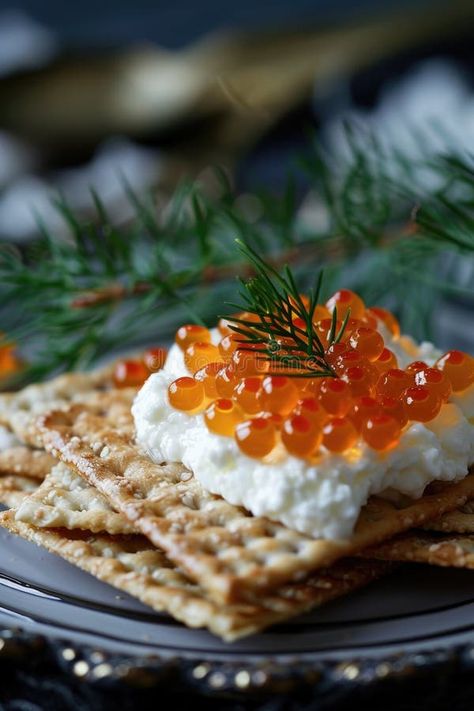 Gourmet Crackers with Cream Cheese and Salmon Roe Garnished with Dill royalty free stock photo Gourmet Crackers, Salmon Cream Cheese, Salmon Roe, Crackers, Cream Cheese, Royalty, Royalty Free, Cheese, Cream